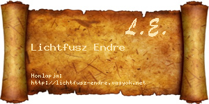 Lichtfusz Endre névjegykártya